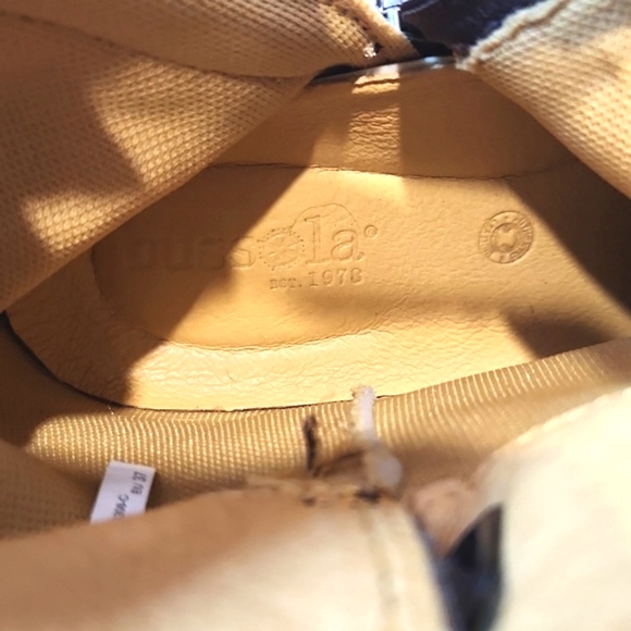 Bussola Taupe Leather Mid Calf Biker Buckle Zip Boots Size EU 37, US 6.5 EUC! - Picture 6 of 14